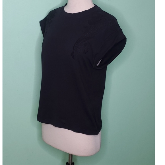 H&M Distressed Black Cap Sleeve Top - Picture 6 of 8